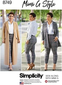Simplicity Sewing Pattern 8749 MIMI G Coat Pants Trousers Size 20w-28w - Picture 1 of 7