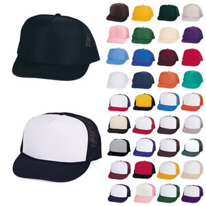 Chapeaux de baseball camionneurs classiques casquettes mousse maille vierge solide bicolore jeunesse adulte