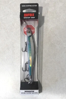 RAPALA RIPSTOP 12 JERK SWIM BAIT DIVING LURE MOSS BACK SHINER 4-8’ NEW FINLAND - Image 1 of 4