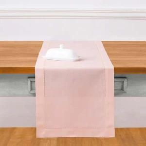 Solino Home Cotton Linen Hemstitch Table Runner 14" x 90" Inch, Fall, Kitchen - Picture 1 of 3