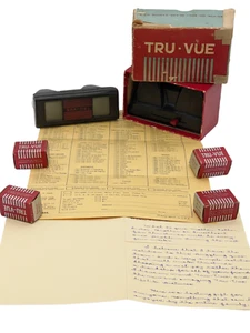 Vtg Tru-Vue Stereoscope Viewer with 12 Films Original Case-Envelopes-Memorabilia - Picture 1 of 12