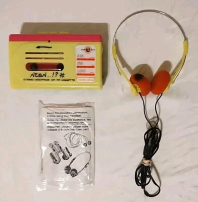 Electro Brand NEON Handheld Portable Stereo Radio Cassette Player W/ Headphones - Image 1 of 4