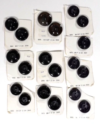Vintage Buttons Lansing NOS Mixed Lot of 19, 2-Hole Black, Purple & Brown - Image 1 of 4