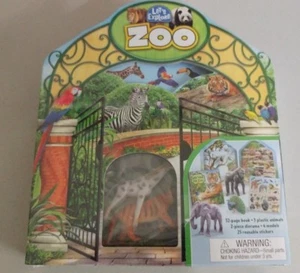 Libro, diarama, animales de plástico, modelos 3D y pegatinas Let's Explore ZOO. Nuevo en caja - Imagen 1 de 5