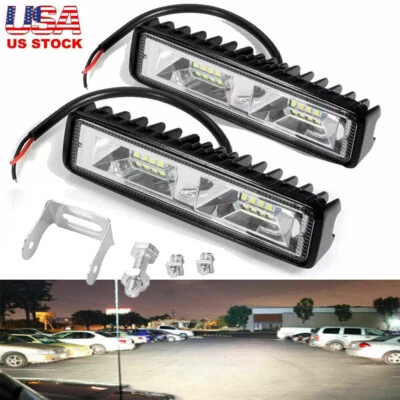 2X 6 Pulgadas LED Luces de Trabajo 48W 12V Tira de Conducción Barra de Luz de Inundación SUV Offroad Foto 1 de 4