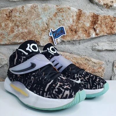 Nike KD 14 Black White "Floral lace" Basketball Shoes Men’s Sz 8.5  (CW3935-001) - Image 1 of 4