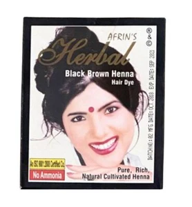 12x10g Herbal Henna Haarfarbe Natürliche Haar Färbemitte Schwarzbraun 120g - Bild 1 von 3