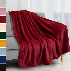Super Soft Lightweight Fleece Warm Throw Blanket for Couch Sofa Bed Microfiber - Picture 1 of 162