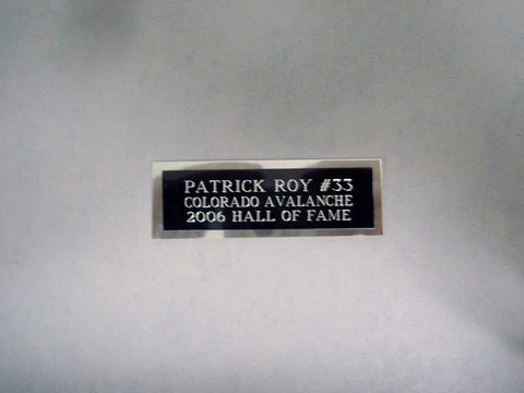 Patrick Roy Nameplate For An Autographed Hockey Card Plaque Or Puck Cube 1 X 3 Cover