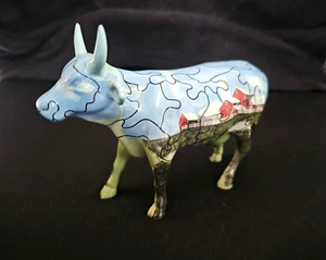 Cow Parade PUZZLED COW Figurine 9181 Westland 2001 Ceramic Barnyard - Picture 1 of 7
