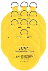 Original Invisible Disc Adhesive Plate Hangers Set of Ten 4 Inch - Picture 1 of 5