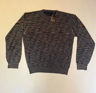 Suéter de seda vintage Jhane Barnes nuevo con etiquetas para hombre grande patrón ENCORE BALT R45C03 Foto 1 de 4