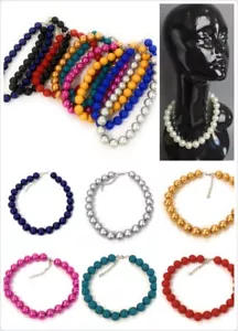 Grande Collana Catena Perle Finte 18mm Finte Perle Vintage Statement Grande Gatsby Choker - Foto 1 di 25