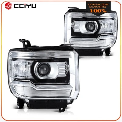 Conjunto de faros para GMC Sierra Base 1500 2500HD 3500HD 2014-2019 par Foto 1 de 4
