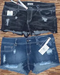 BE BOP JUNIOR DENIM CORTE ROPA AGREGADA ALGODÓN ELÁSTICO PANTALONES CORTOS LISTA $28 - Imagen 1 de 8