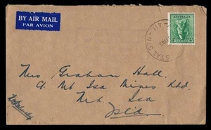 AUSTRALIA • 1945 • 4d koala AUST UNIT POSTAL STN 411 airmai to Mt Isa Mines, Qld - Bild 1 von 2