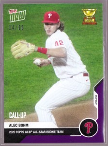 Alec Bohm Phillies All-Star Rookie Cup RC 2020 Topps NOW #RC-01 Purple 14/25