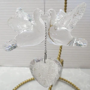 Acrylic 2 Turtle Doves Christmas Ornament #25 - Picture 1 of 7