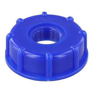 Blue Plastic IBC Connector Cap with S60 x 6 Coarse Threads Available Now - Picture 1 of 8