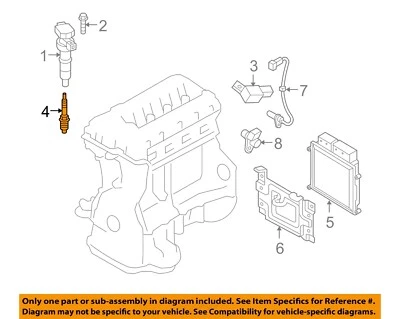 Bujía de encendido HYUNDAI OEM 13-14 Genesis Coupe 2,0 L-L4 1884508201 Foto 1 de 2
