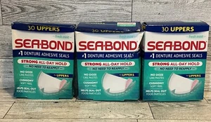 Sea-Bond Denture Adhesive UPPERS 30 ct ( 3 boxes ) MINT green “Box Damage” - Picture 1 of 3