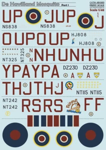 Print Scale 48-085 1/48 scale Decal for airplane - De Havilland Mosquito Part-1 - Picture 1 of 12