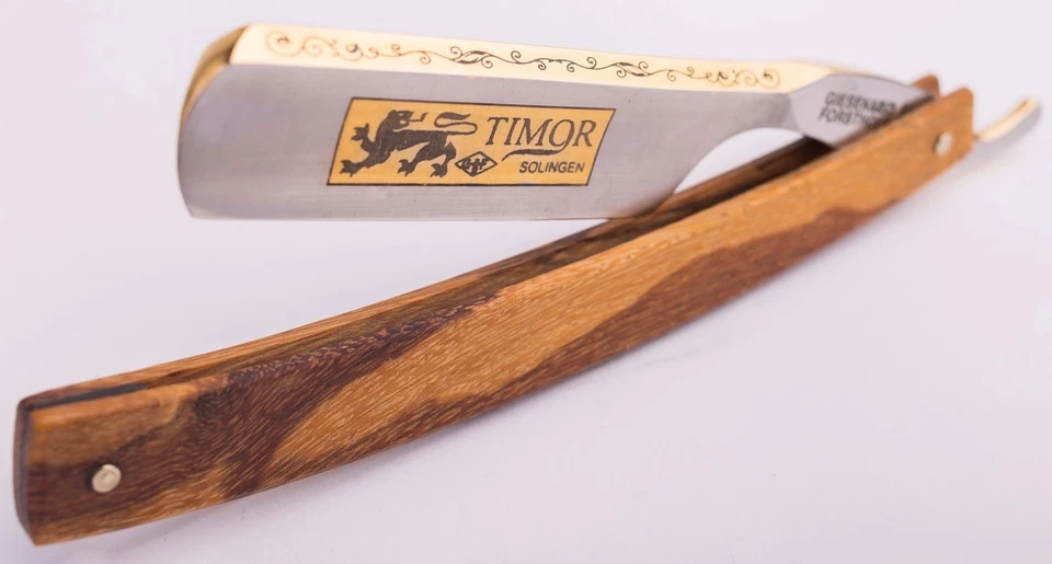 Tim382 Timor Giesen & Forsthoff Straight Razor Maplewood Lion
