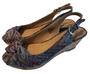NEW Nine West ABBE Boho Cork Wedge Sandal Sz 7.5M NWOT Woven Hippie - Picture 1 of 11