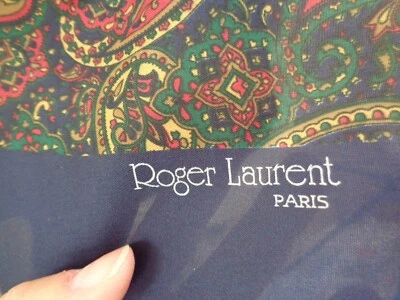 Bufanda para mujer Roger Laurent Paris con diseño Paisley azul marino, dorado, rojo, clásico Foto 1 de 4