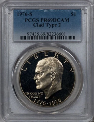 (20) 1976-S Eisenhower Type 2 Dollar IKE $1 PCGS PR69DCAM TWENTY in PCGS BOX Cover