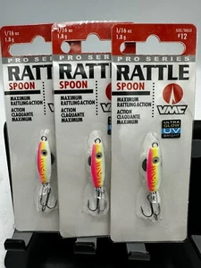 3 cucharas de sonajero VMC 1/16 OZ rosa brillante fuego UV RTS116GPFU - Imagen 1 de 5