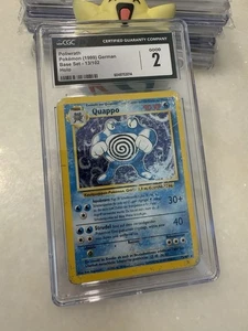 GERMAN🔥 RARE Pokémon Poliwrath # 13/102 German Quappo CGC 2 PR 📈 - Picture 1 of 2
