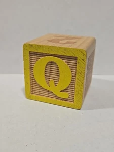 Blocco alfabeto in legno lettera Q ricambio artigianato 1,5"  - Foto 1 di 6