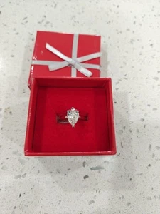 Beautiful Pear Solitaire Lab Grown Diamond Ring IGI 14 KTS SOLID WHITE GOLD - Picture 1 of 13