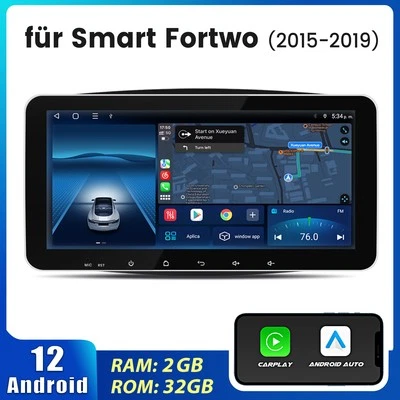10.33" Android 12 Autoradio GPS Navi WIFI CarPlay 2+32G Für Benz Smart 2015-2019 - Bild 1 von 4