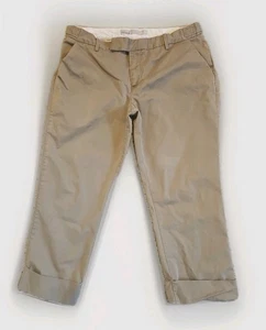 Old Navy Damen Hose hellbraun mittelhoher Bund Chino Cropped Bündchen Größe 10 - Bild 1 von 7