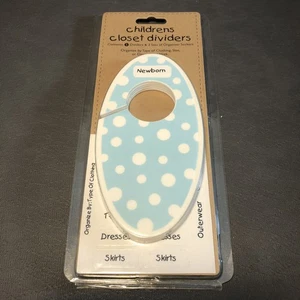 Childrens Closet Dividers Set Of 5 Plus 3 Sets of Stickers Newborn Blue - Picture 1 of 6