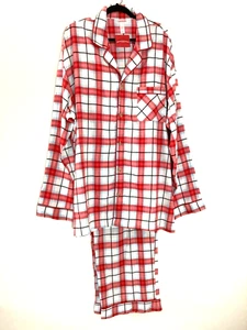 Wondershop 2pc Red/White Plaid Cotton Pajama Set Suze 3XL Tall Holiday Dad - Picture 1 of 6