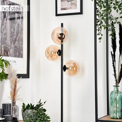 Hofstein Garaguso Floor Lamp Metal/Glass Black/Amber Floor Lamp - Image 1 of 4