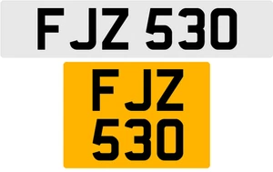 FJZ 530 F 3X3 DATELESS PRIVATE NUMBER PLATE FIN FIONA FRED FAS FAZ FRAN FERN FAY - Picture 1 of 2