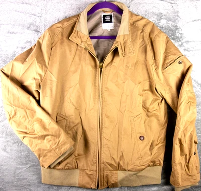 G-STAR Raw Bomber Jacket Mens XXL Beige Zip Up Utility Button Pockets Lined READ - Image 1 of 4
