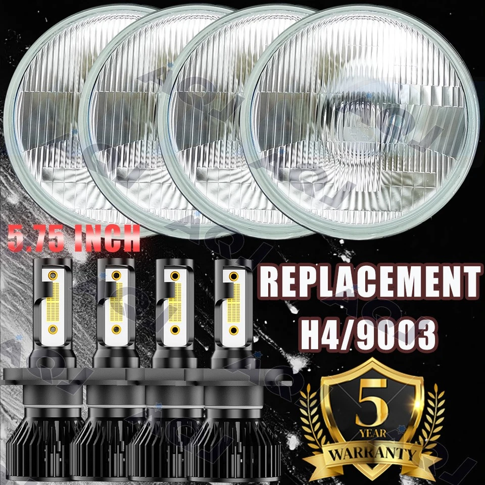 5.75" 5-3/4 inch Led Headlight Hi/Lo Beam 6000K For Dodge D100 Series 1961-1965 Foto 1 de 4