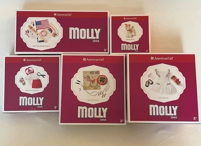 LOTE de American Girl Molly Camp Gowonagin + Cumpleaños + Juegos Bennett el Perro NUEVO Foto 1 de 4