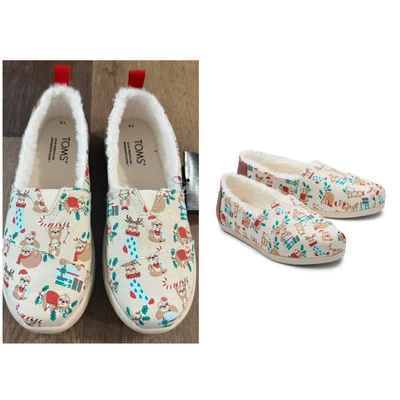 Zapatos forrados de piel sintética perezosa que brillan en la oscuridad Toms Alpargata Foto 1 de 4