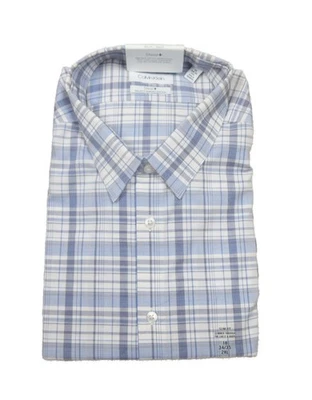 Calvin Klein Men's Blue Multi Plaid STEEL+ Slim Fit Stretch Non-Iron Dress Shirt - Image 1 of 2