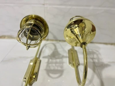 Cuisine Intérieur/Extérieur Mur Cloison Luminaire Applique Nautique Laiton... - Photo 1/4