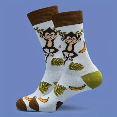 Novelty Climbing Cheeky Monkey Socks Banana Vines UK 6-10 Gift NEW *UK Seller*