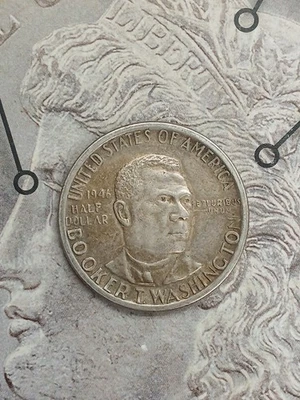 Silver 1946 P Booker T Washington Commemorative Half Dollar   TP-9628 - Image 1 of 2