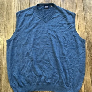 Cutter And Buck Mens 3XB Black Sweater Vest 100% Cotton - Picture 1 of 6