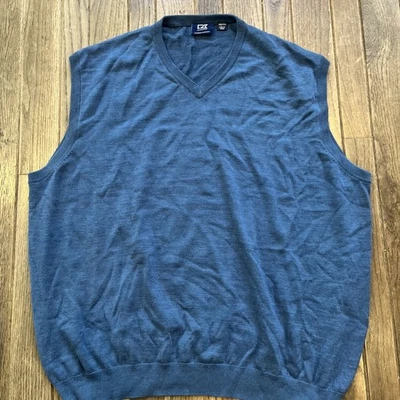 Cutter And Buck Mens 3XB Black Sweater Vest 100% Cotton - Image 1 of 4